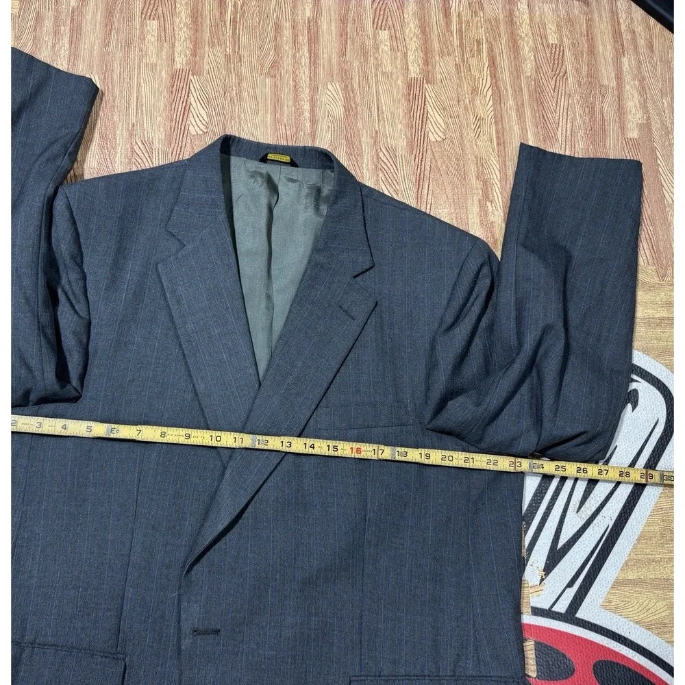 Stein Block Mens‎ Gray Pinstripe Two Piece Suit Blazer Jacket & Pants